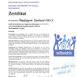 Auszeichnung Inklusion Projekt Mittendrin